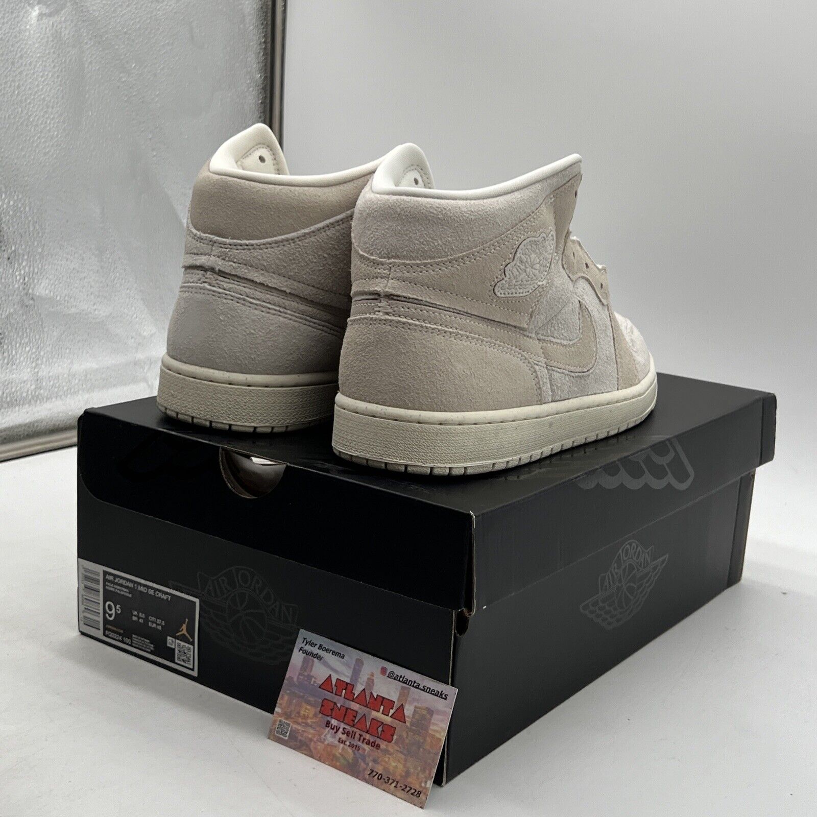 Size 9.5 - Air Jordan 1 SE Craft Mid Pale Ivory Suede (FQ3224-100)