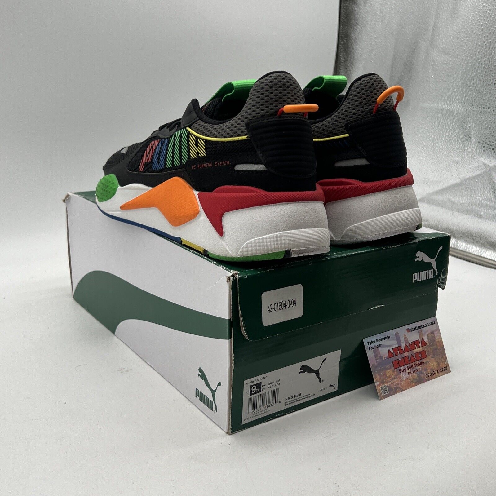 Size 9.5 -  RS-X Bold Black Andean Toucan Orange