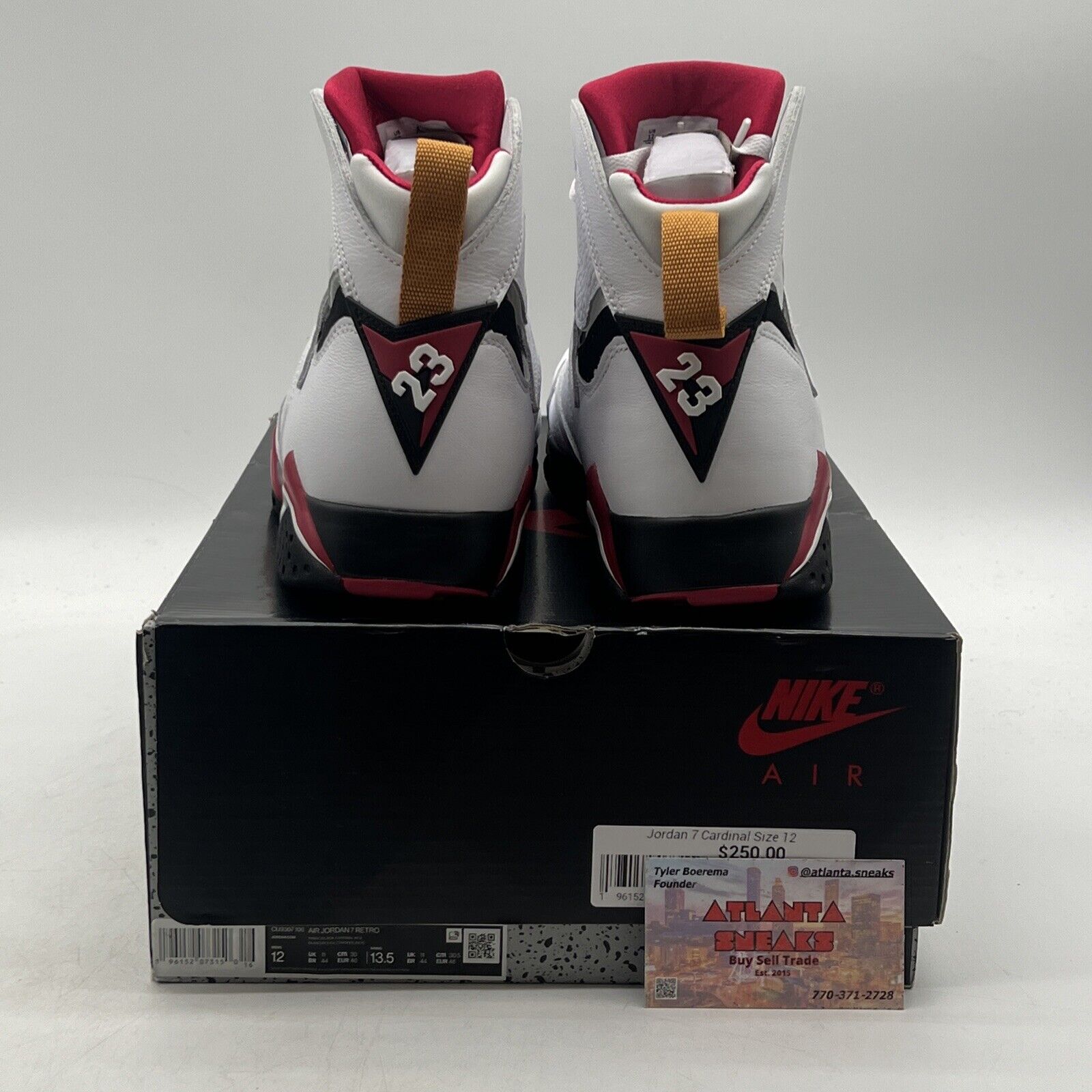 Size 12 - Jordan 7 Cardinal 2022 Red White Black Yellow Leather (CU0307-106)