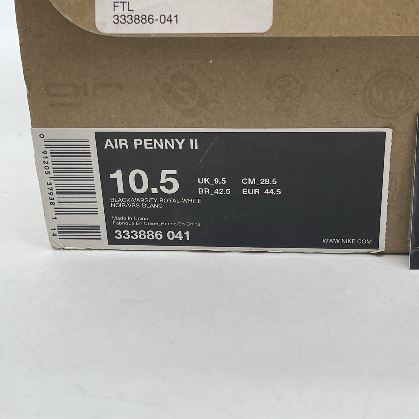 Size 10.5 - Nike Air Penny 2 Black Royal Blue White Suede (333886-041)