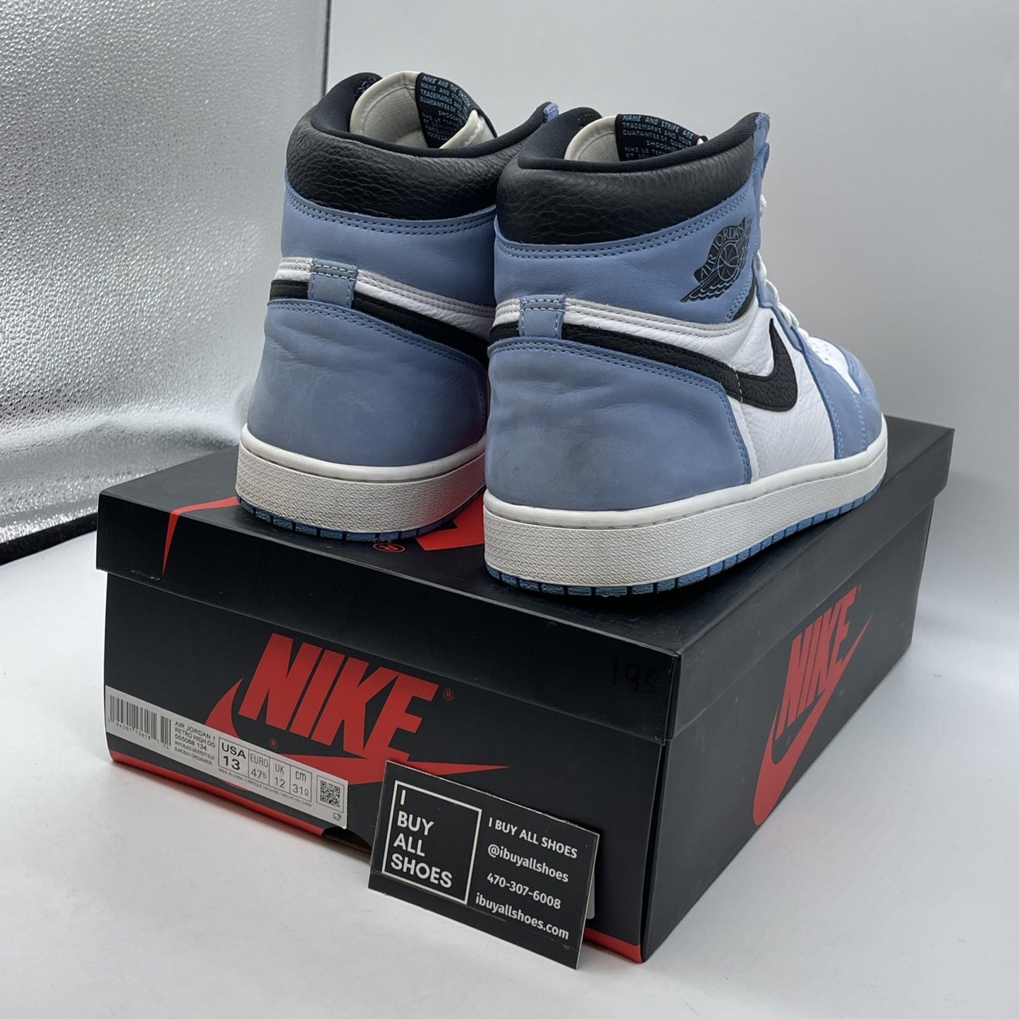 Size 13 - Jordan 1 Retro OG High University Blue White Suede (555088-134)