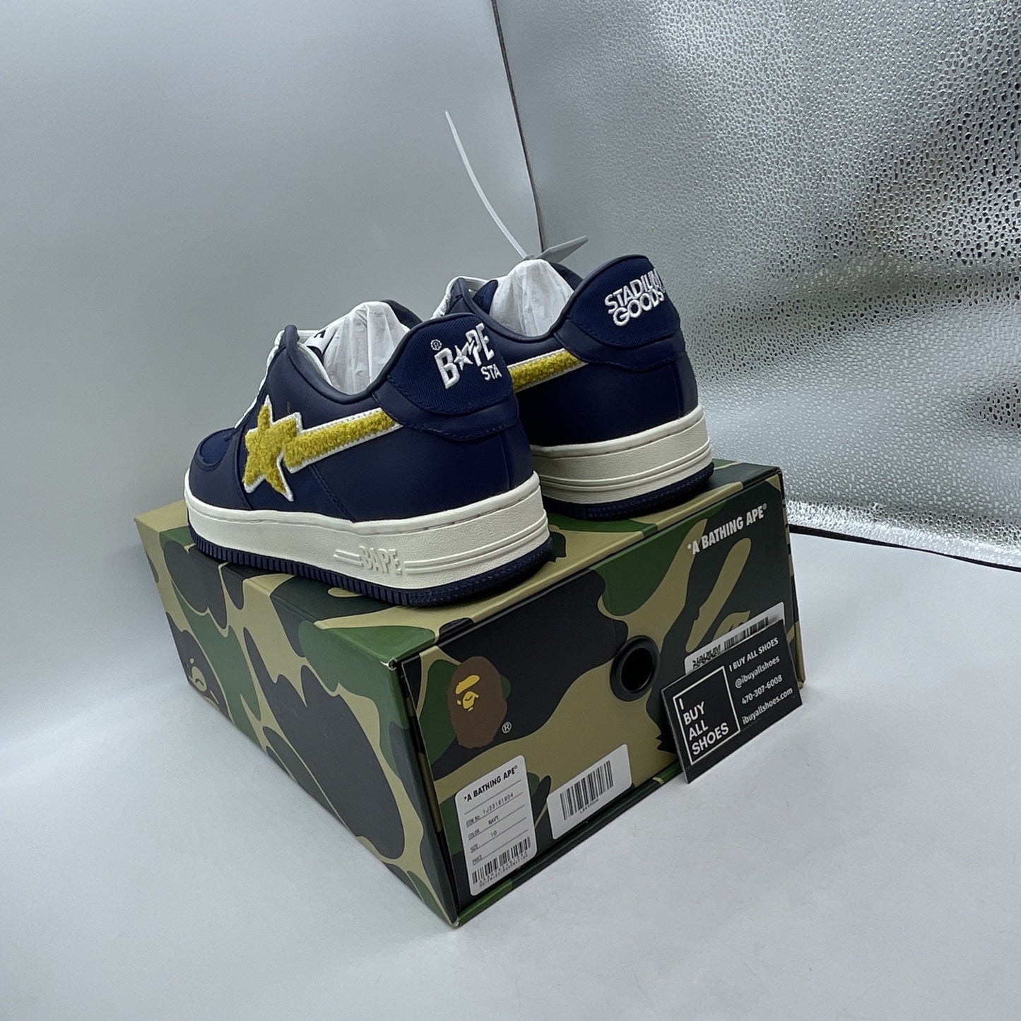Size 10 - A Bathing Ape "BAPE x Stadium Goods" Bape Sta Navy (1J23-191-904)
