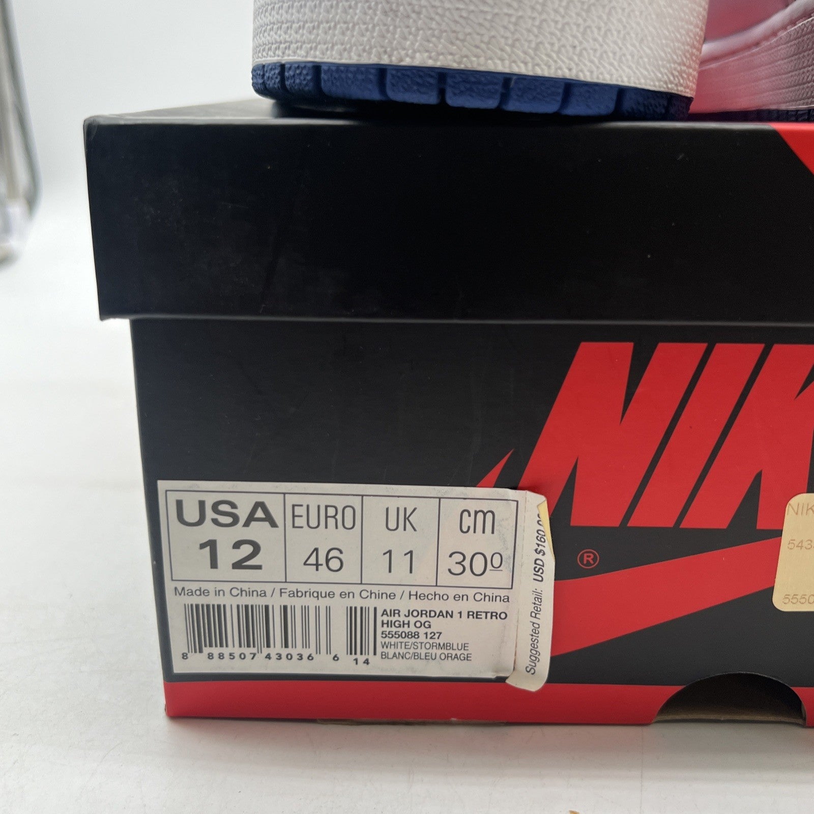 Size 12 - Air Jordan 1 Retro High OG Storm Blue 2016 (555088-127)