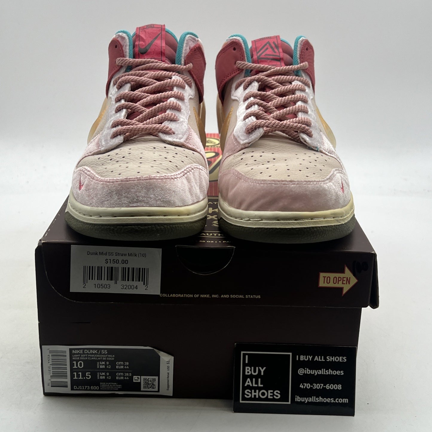 Size 10 - Nike Social Status x Dunk Mid Strawberry Milk (DJ1173-600)