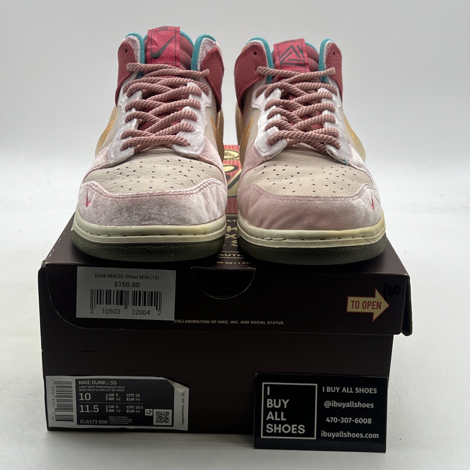 Size 10 - Nike Social Status x Dunk Mid Strawberry Milk (DJ1173-600)