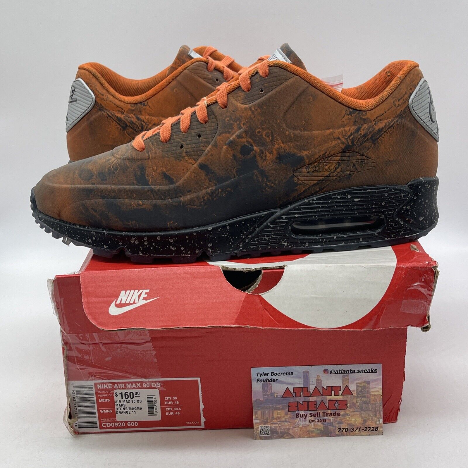 Size 11 - Nike Air Max 90 QS Mars Landing Black Orange Silver (CD0920-600)
