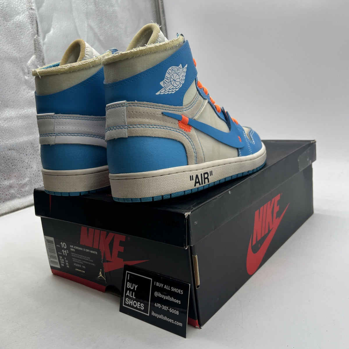 Size 10 - Air Jordan 1 Retro OG x Off-White High UNC (AQ0818-148)