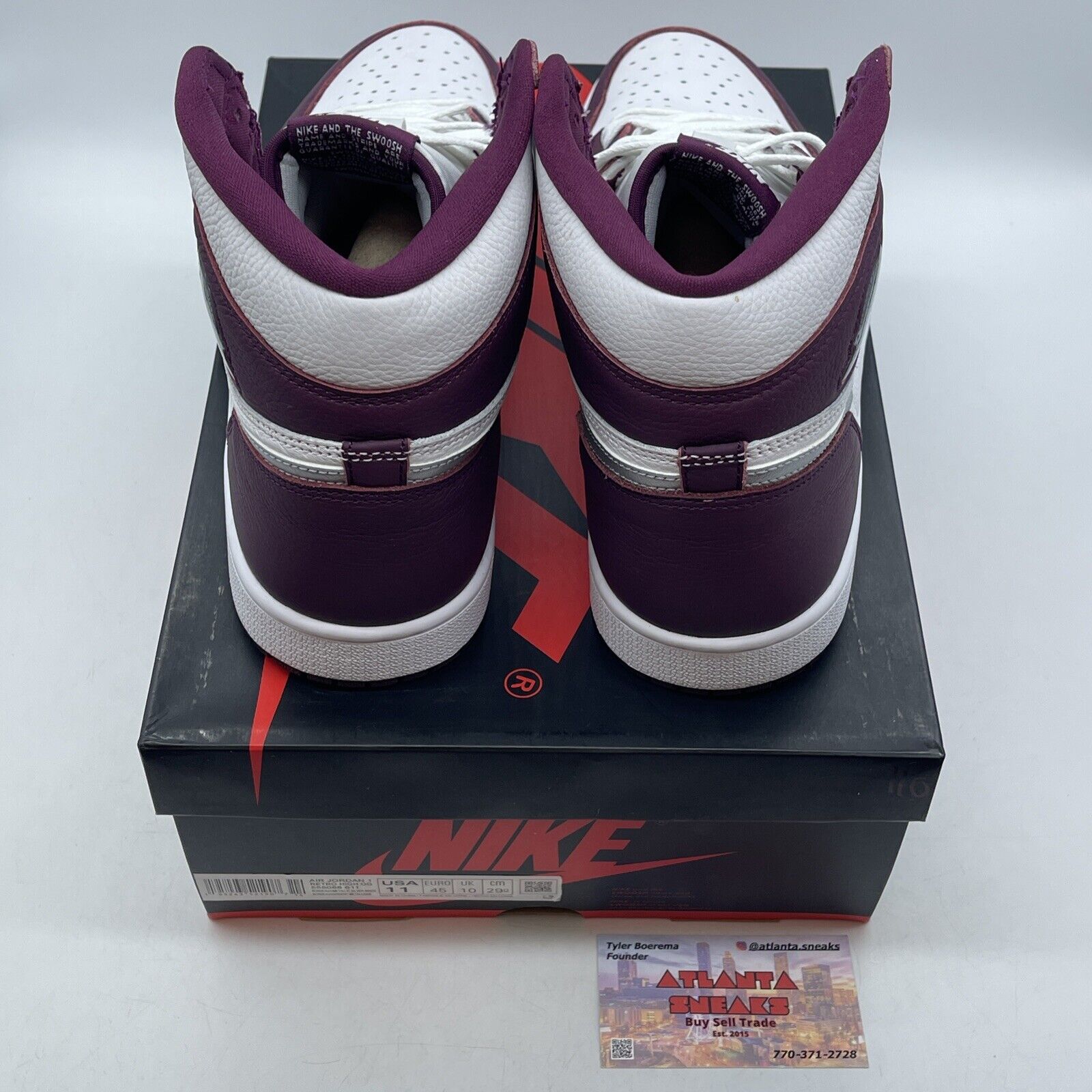 Size 11 - Jordan 1 Retro High OG Bordeaux White Sliver Leather (555088-611)