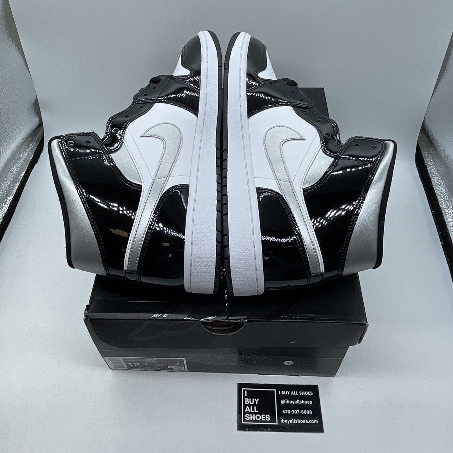 Size 12 - Air Jordan 1 SE Mid Black White Metallic Silver Leather (HV0789-010)