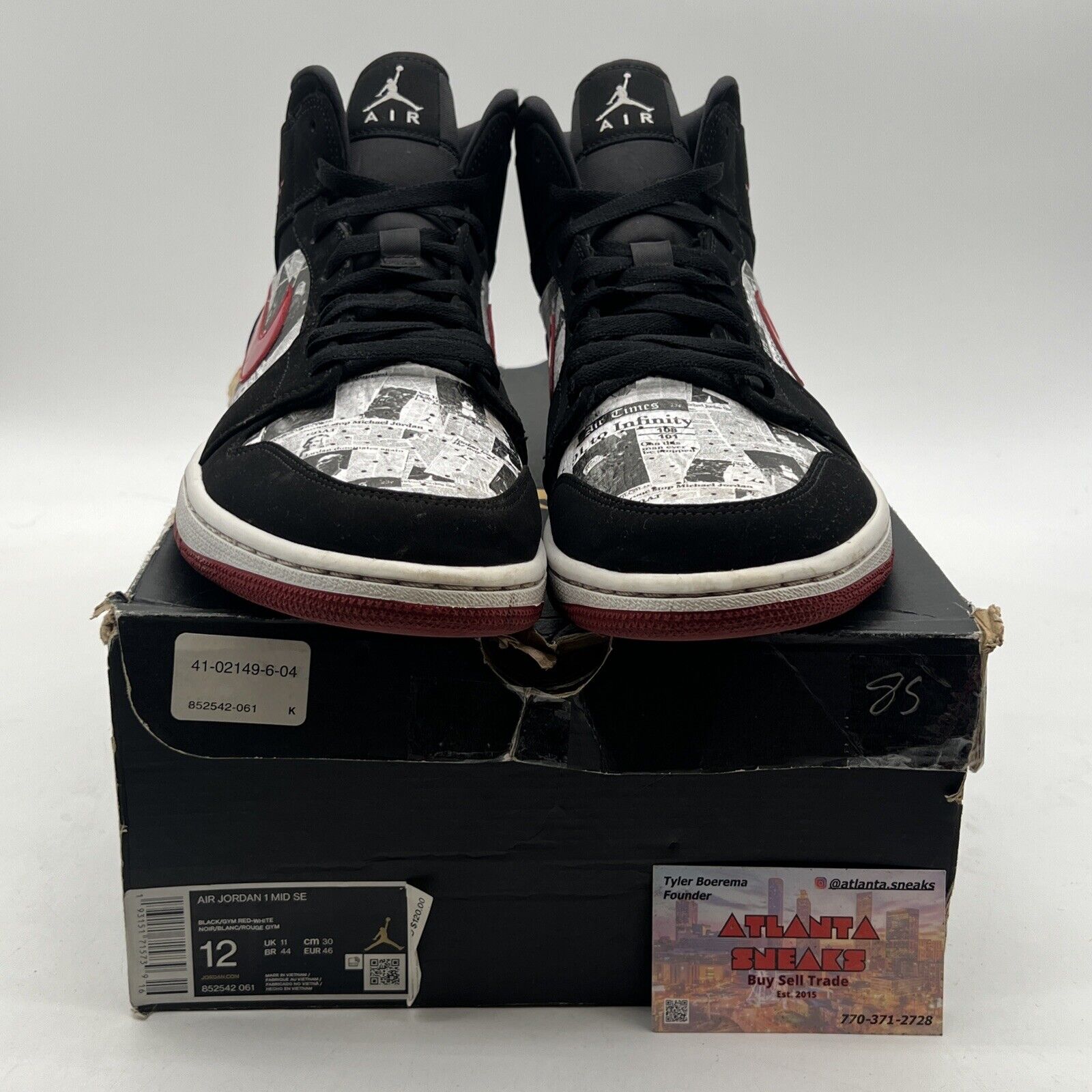 Size 12 - Air Jordan 1 SE Mid Newspaper Air Times (862542-061)