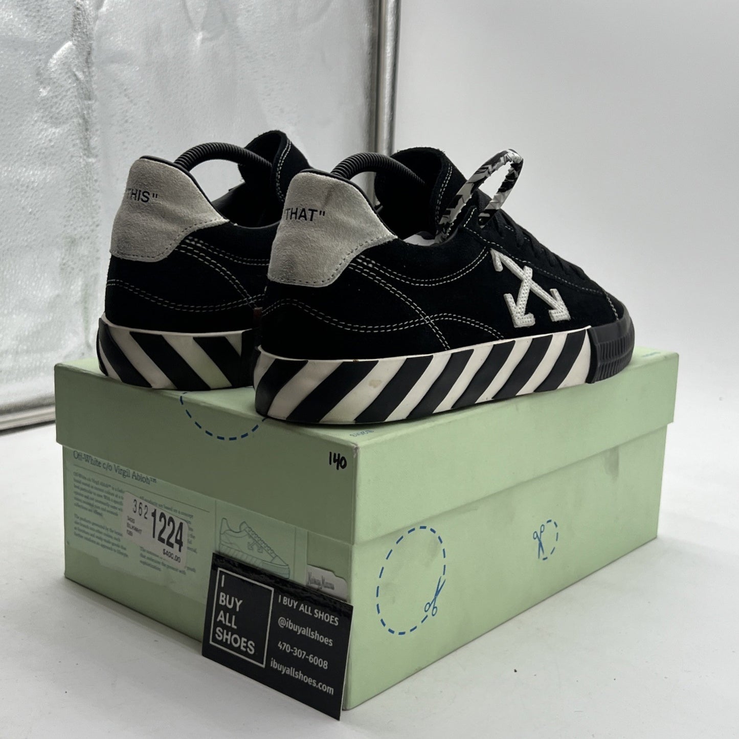 Size 42 - Off White c/o Virgil Abloh Low Black/White Vulcanized Canvas