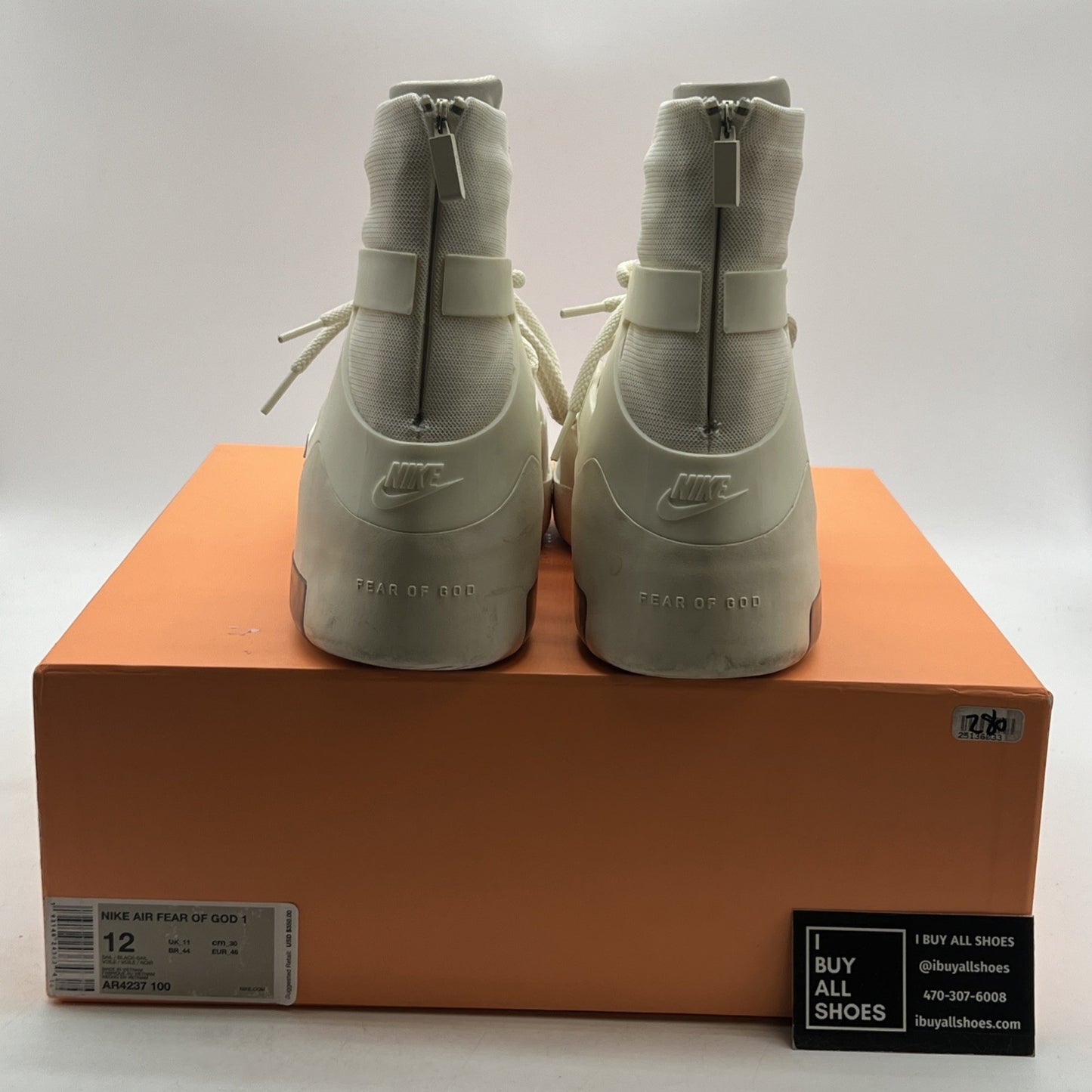 Size 12 - Nike Air Fear Of God 1 Sail (AR4237-100)