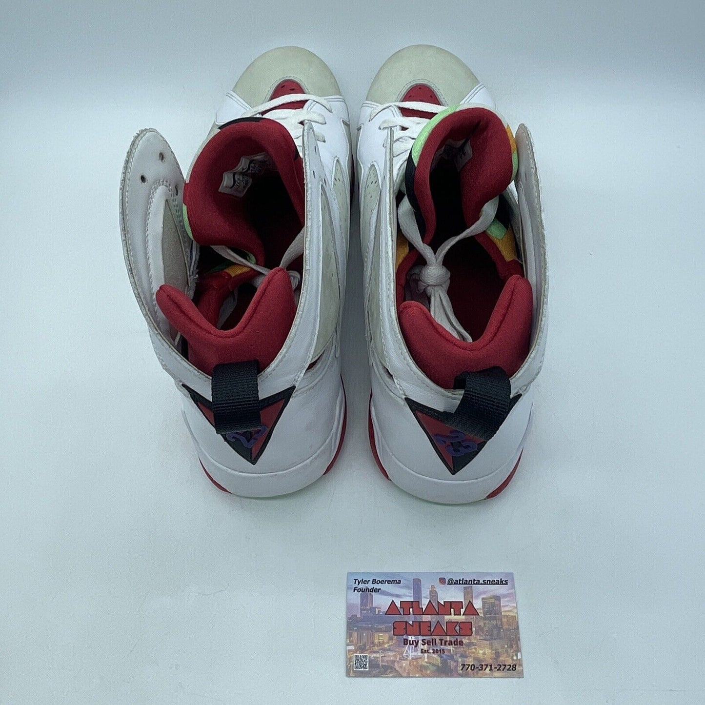 Size 11.5 - Air Jordan 7 Retro 2015 Hare White Red Purple Green (304775-125)