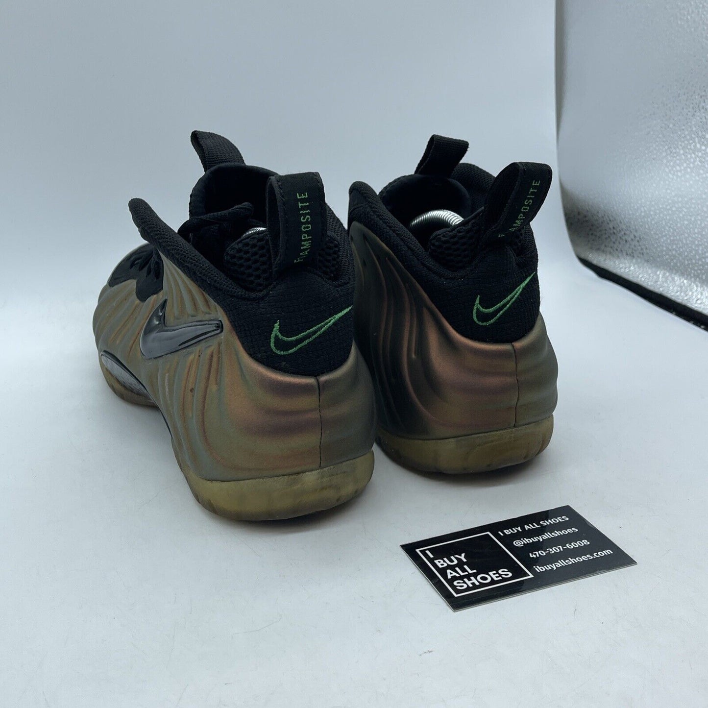Size 10 - Nike Foamposite Pro Gym Green Brown Black Suede Leather (624041-302)