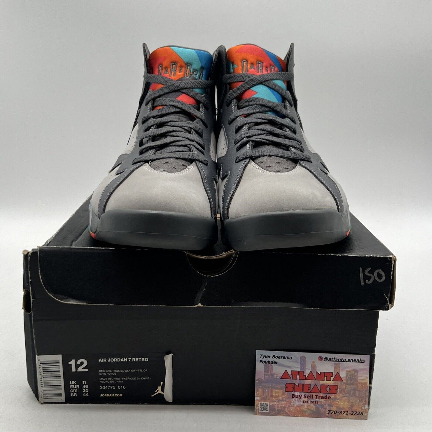 Size 12 - Air Jordan 7 Retro Barcelona Days Grey Suede Leather (304775-016)