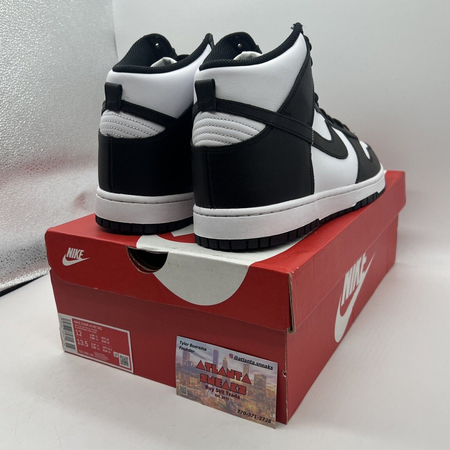 Size 12 - Nike Dunk High Black White Brand New Og All