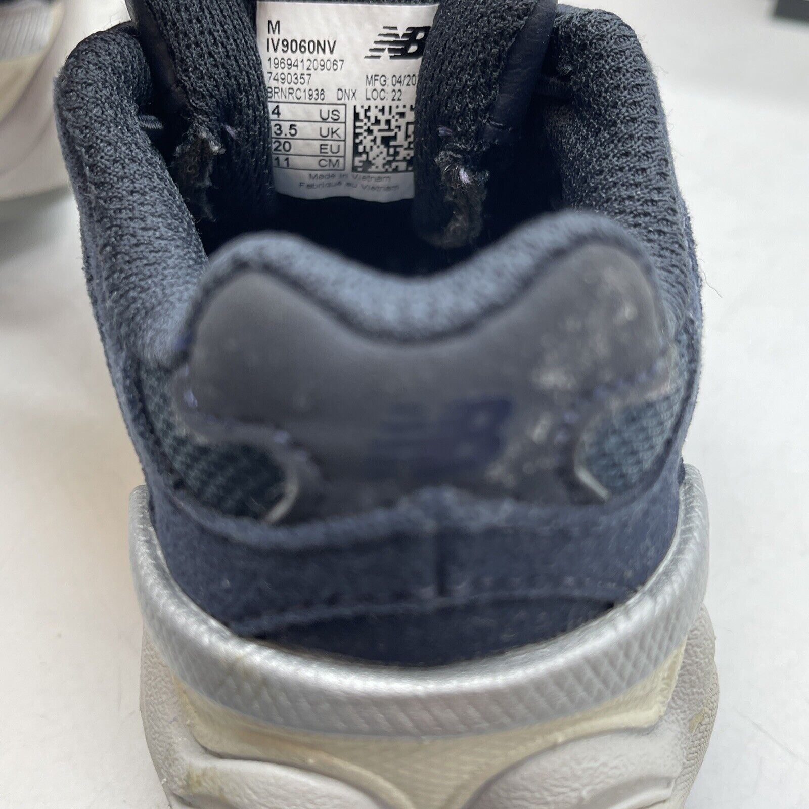 Size 4C - Toddler Kid's New Balance 9060 Eclipse Navy Suede Leather  (IV9060NV)