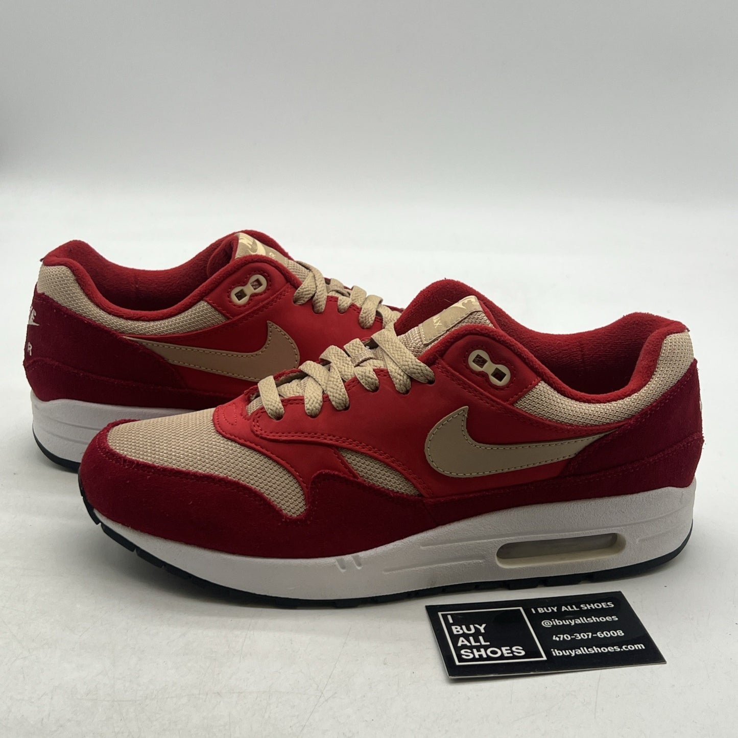 Size 9.5 - Nike Air Max 1 Premium Retro Red Curry (908366-600)