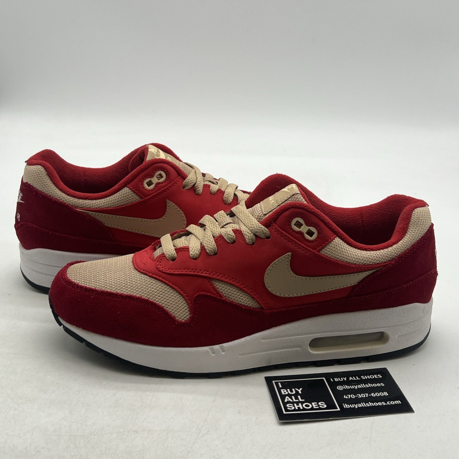 Size 9.5 - Nike Air Max 1 Premium Retro Red Curry (908366-600)