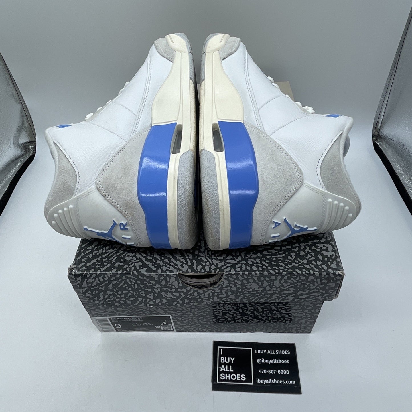 Size 9 - Air Jordan 3 Retro Lucky Shorts Blue Grey Suede Leather (CT8532-101)