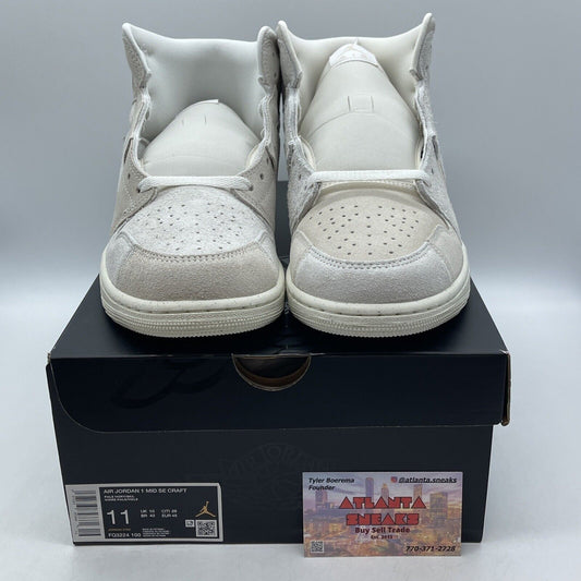 Size 11 - Air Jordan 1 SE Craft Mid Pale Ivory Tan Suede (FQ3224-100)