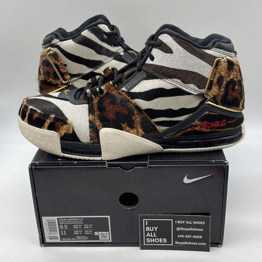 Size 9.5 - Nike Zoom LeBron 2 Beast Brown Black White Suede (DQ2439-200)