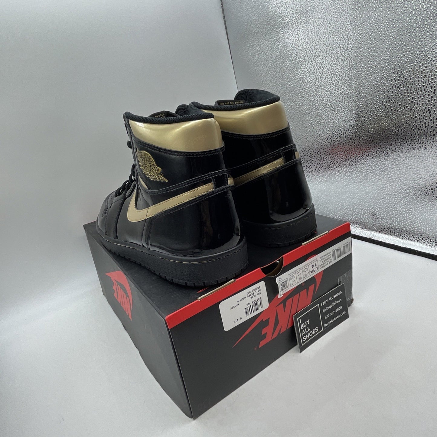 Size 14 - Air Jordan 1 Black Metallic Gold 2020 (555088-032)