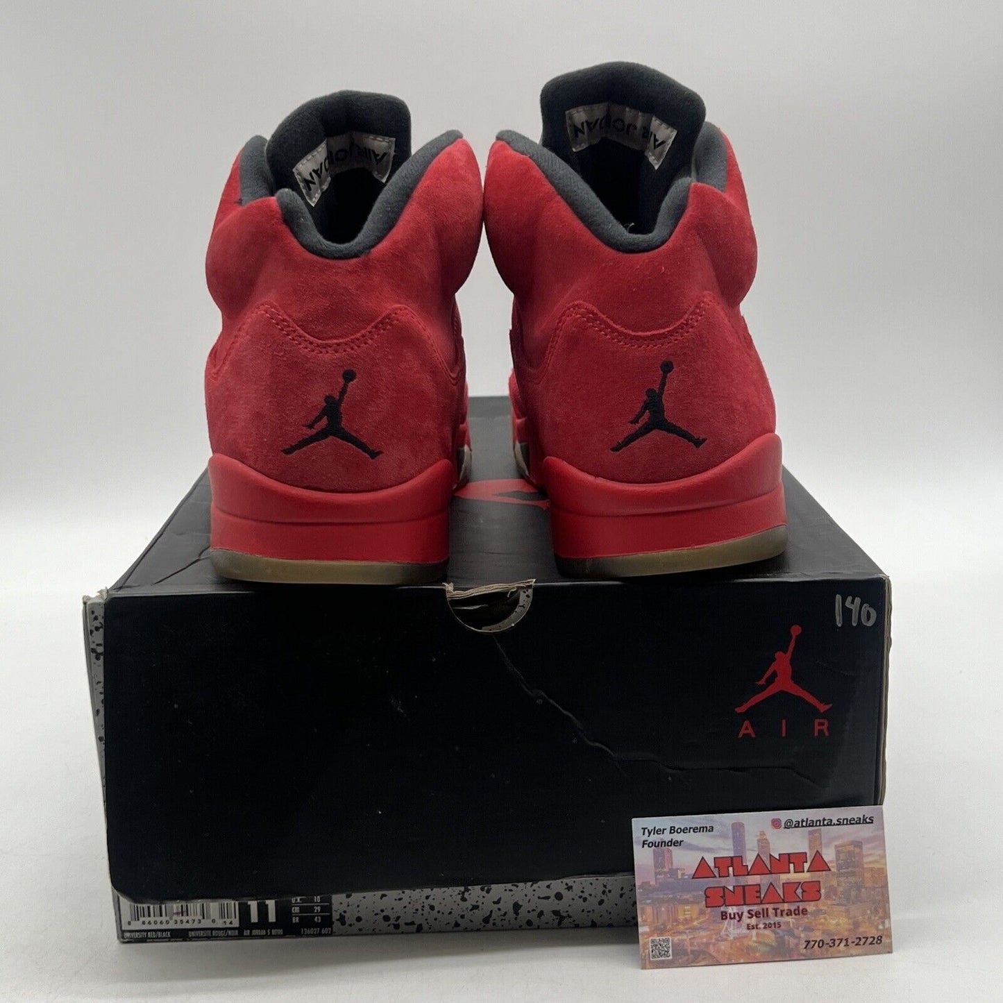 Size 11 - Air Jordan 5 Retro Red Suede Grey Black (136027-602)