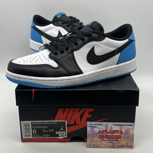 Size 8 - Air Jordan 1 Retro OG UNC Black White Blue Leather (CZ0790-104)