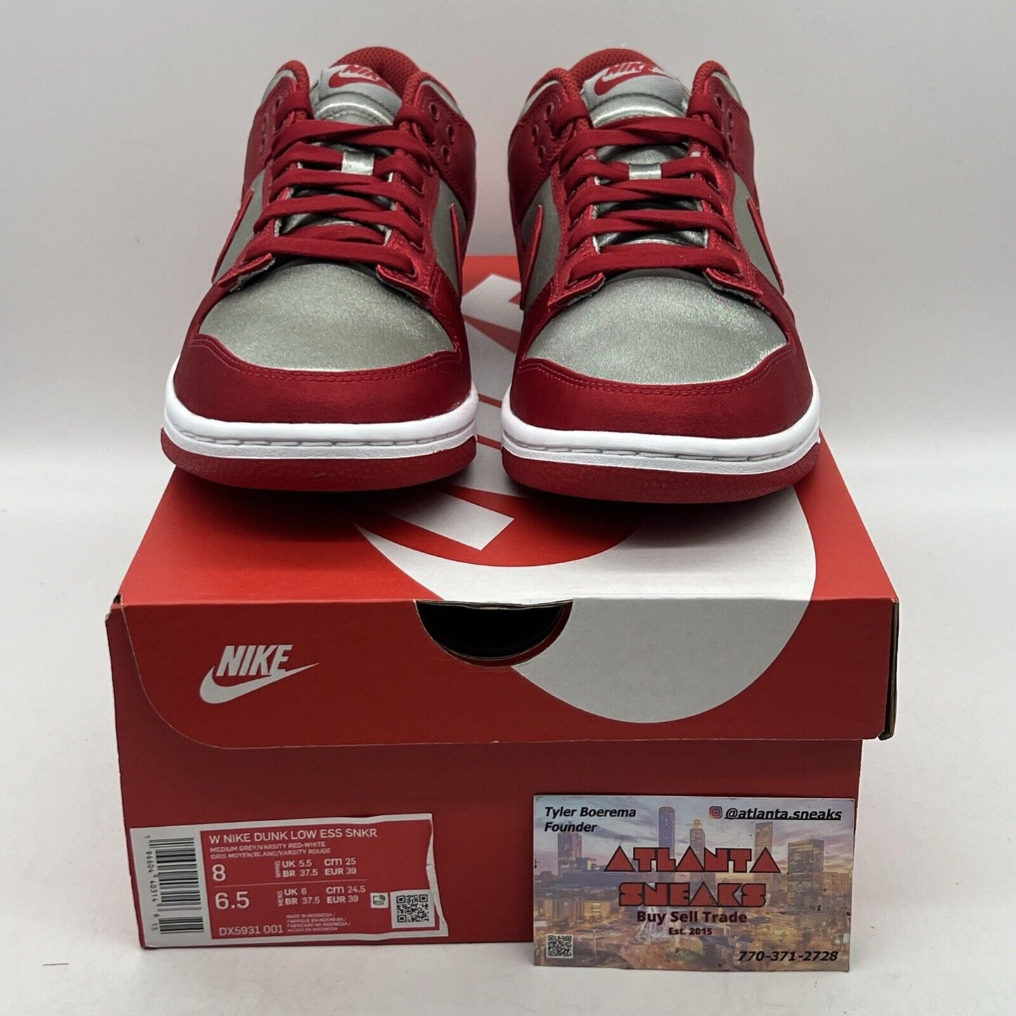 Wmns Nike Dunk Low Satin UNLV Size 8 Brand New Og All