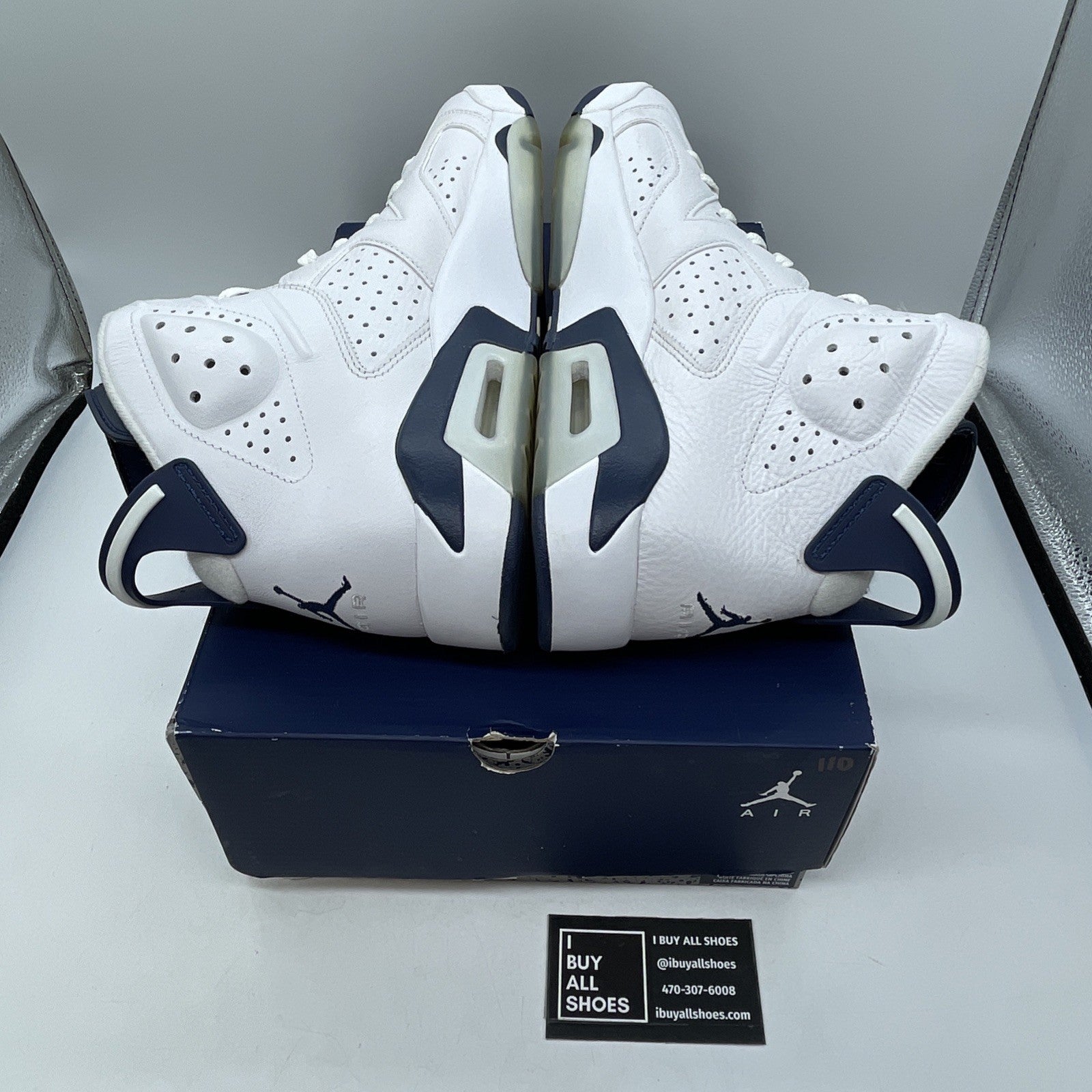 Size 10.5 - Jordan 6 Retro Midnight Navy White Leather (CT8529-141)