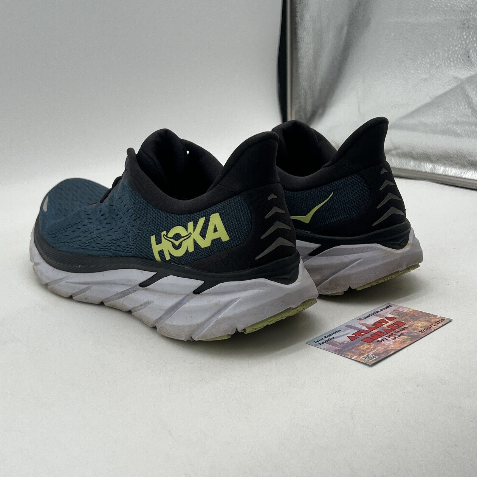 Size 12.5 - Hoka One One Clifton 8 Running Shoes, Blue