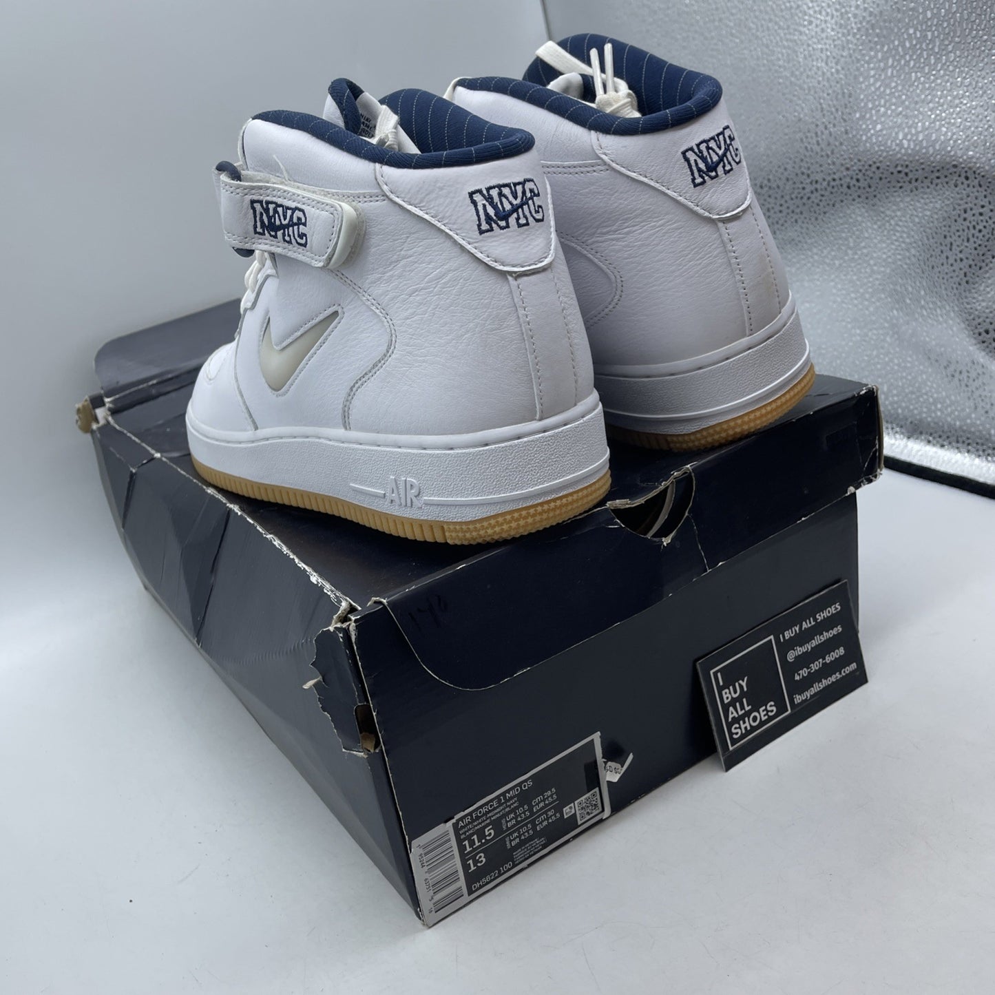 Size 11.5 - Nike Air Force 1 Jewel QS Mid NYC Yankees (DH5622-100)