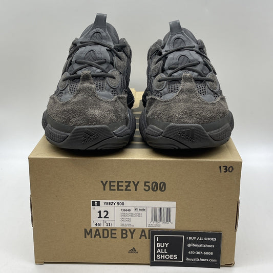 Size 12 - adidas Yeezy 500 Low Utility Black Suede Leather (F36640)