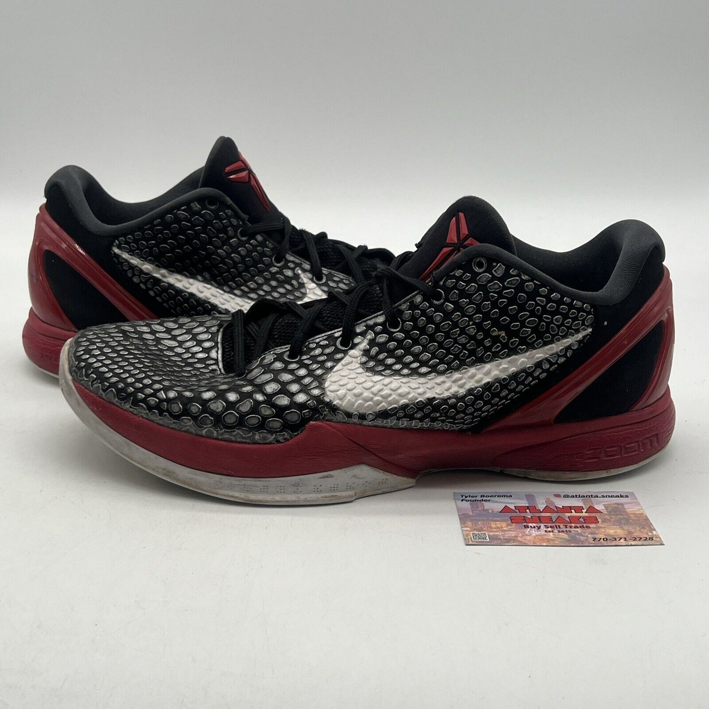 Size 13 - Nike Zoom Kobe 6 Bred Black White Red (429659-001)