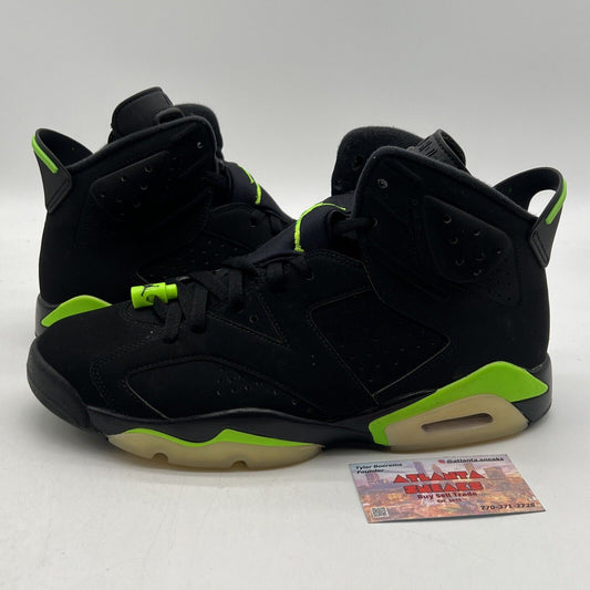 Size 11.5 - Jordan 6 Retro Electric Green 2021 Black Suede (CT8529-003)