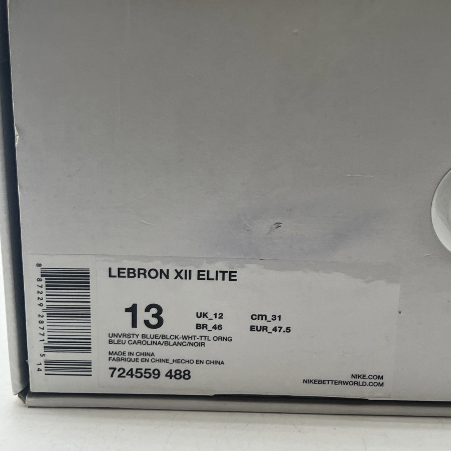 Size 13 - Nike LeBron 12 Elite Elevate (724559-488)
