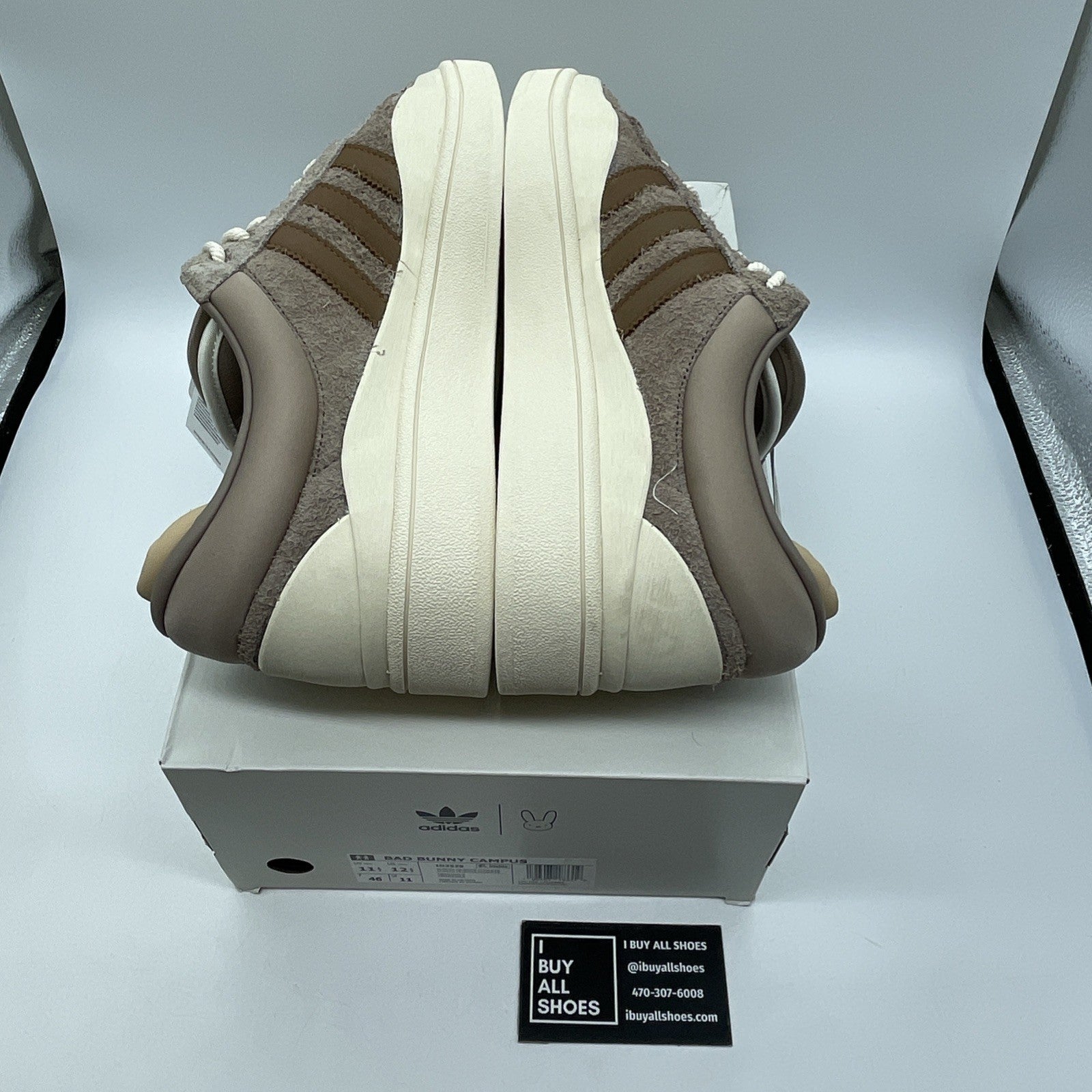 Size 11.5 - Bad bunny  Adidas Campus chalky brown Suede Leather (ID2529)