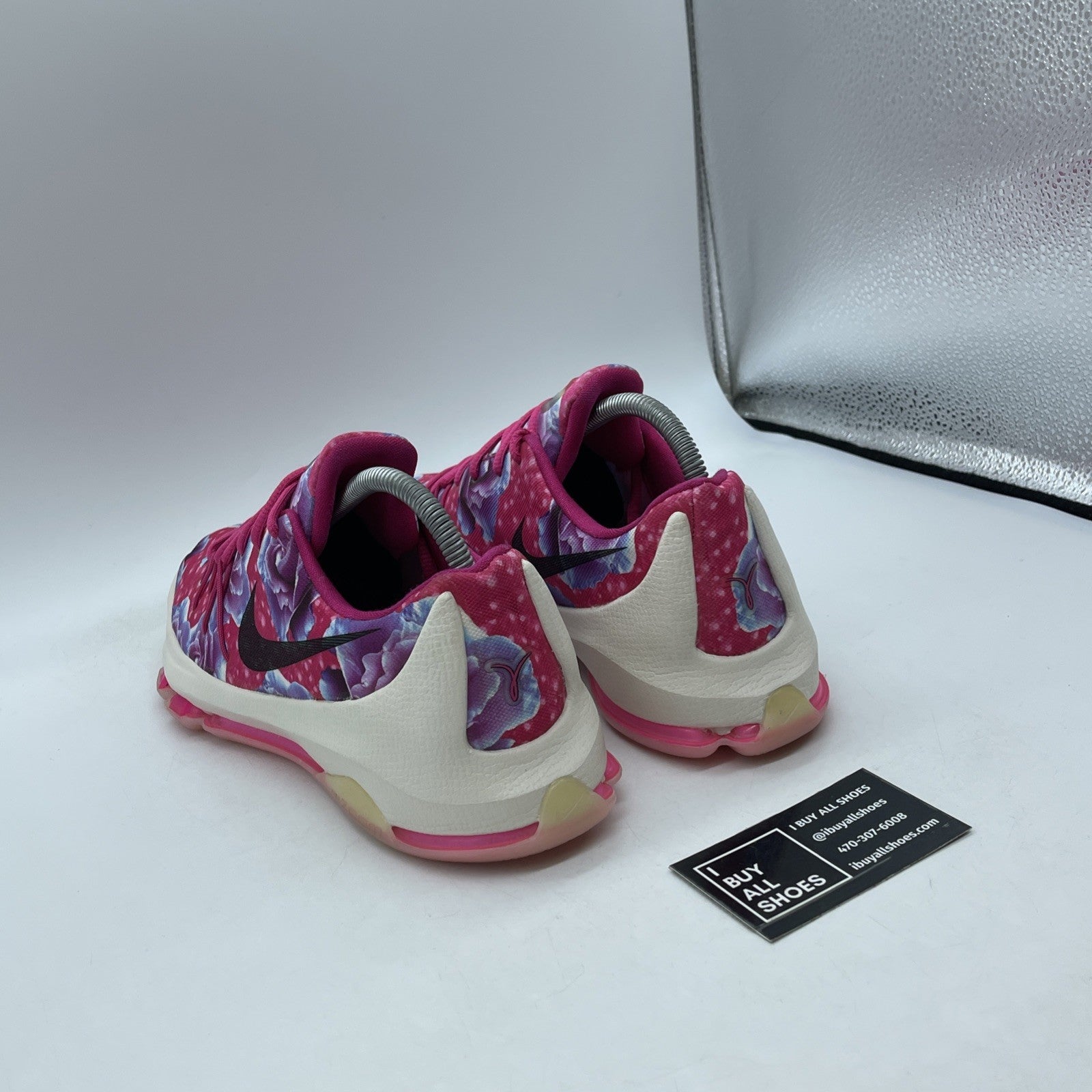 Size 7Y (GS) - Nike KD 8 Low Aunt Pearl Pink Purple Black Suede (837786-603)