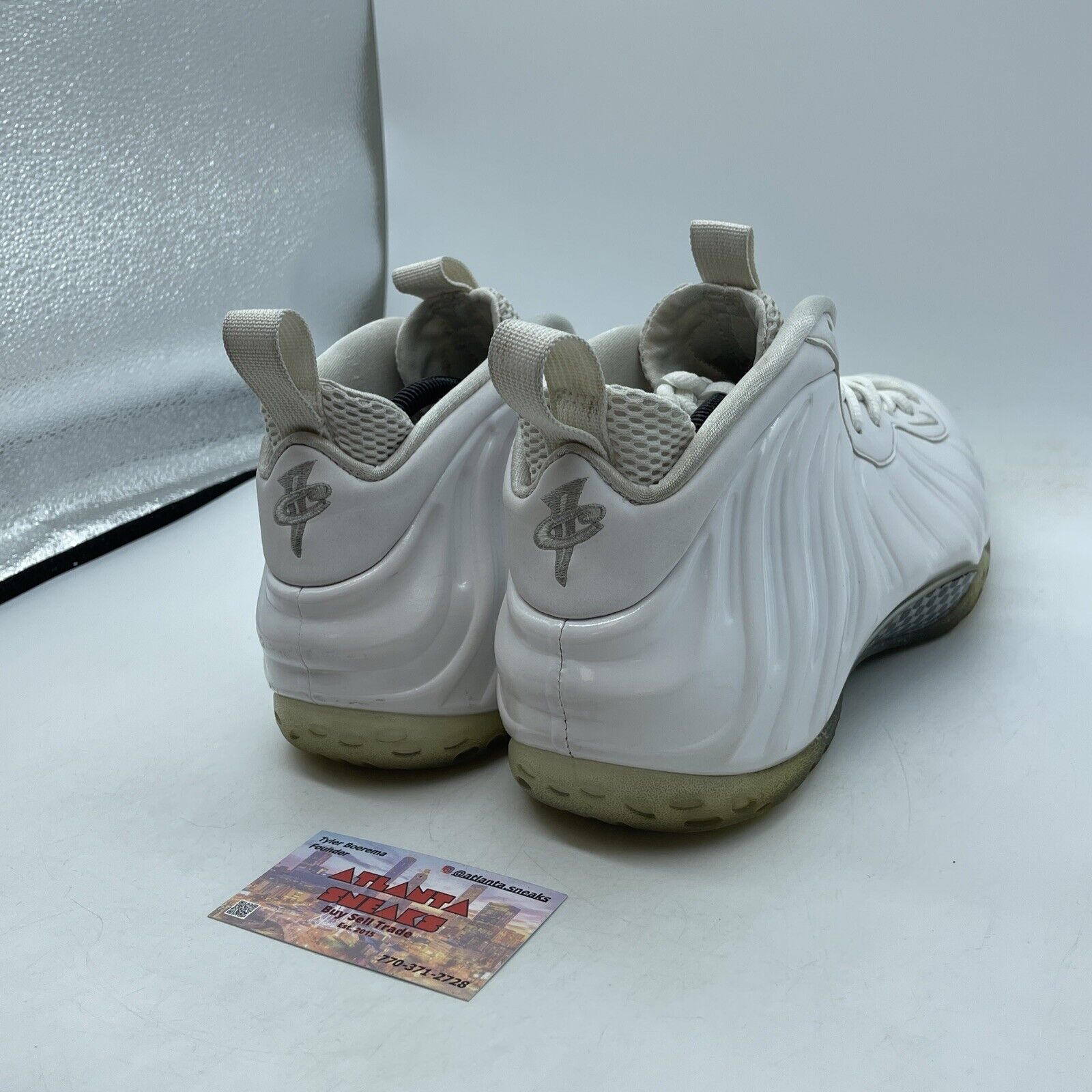 Size 10.5 - Nike Air Foamposite One White-Out Grey Black Leather (314996-100)