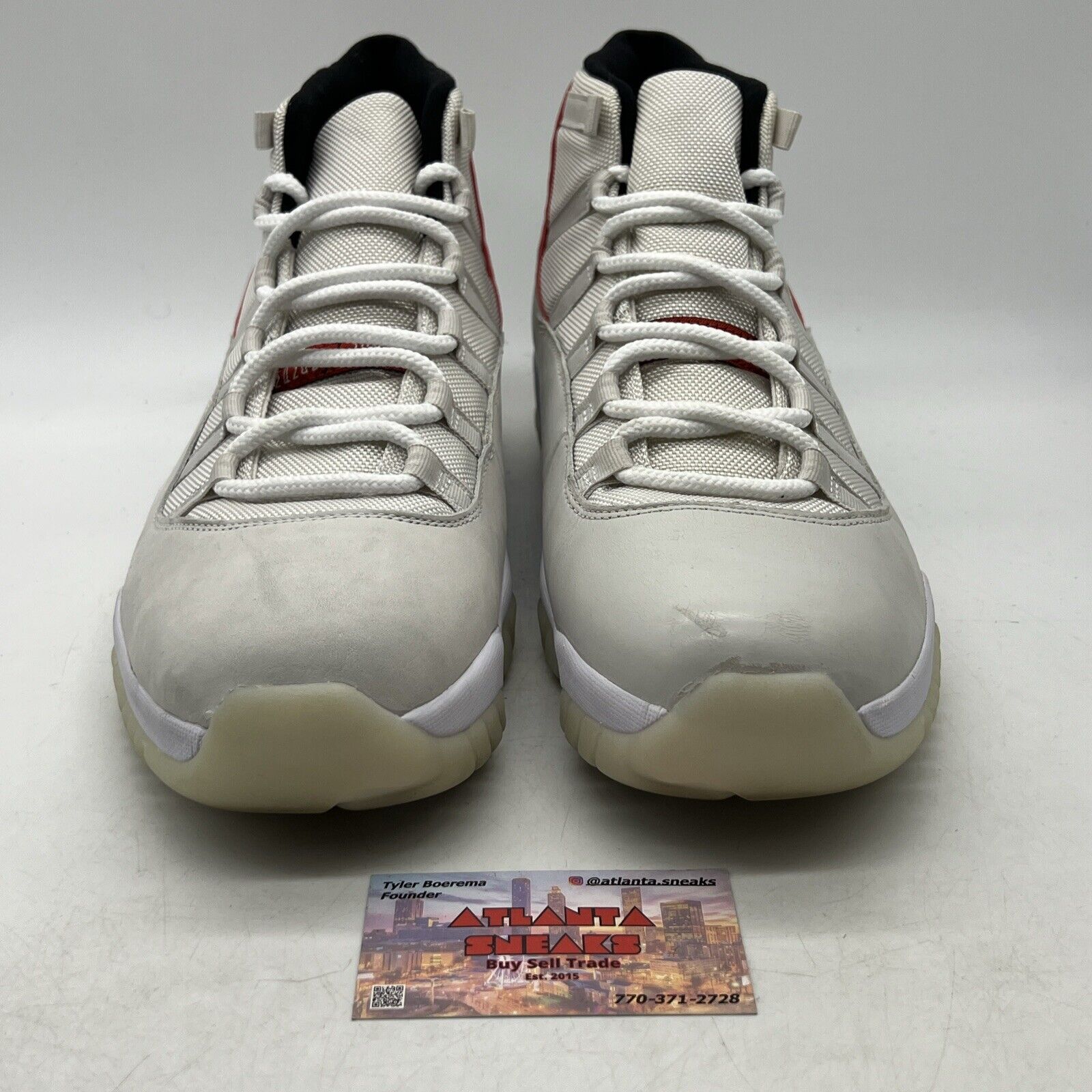 Size 14 - Air Jordan 11 Retro Platinum Tint Red White Leather (378037-016)