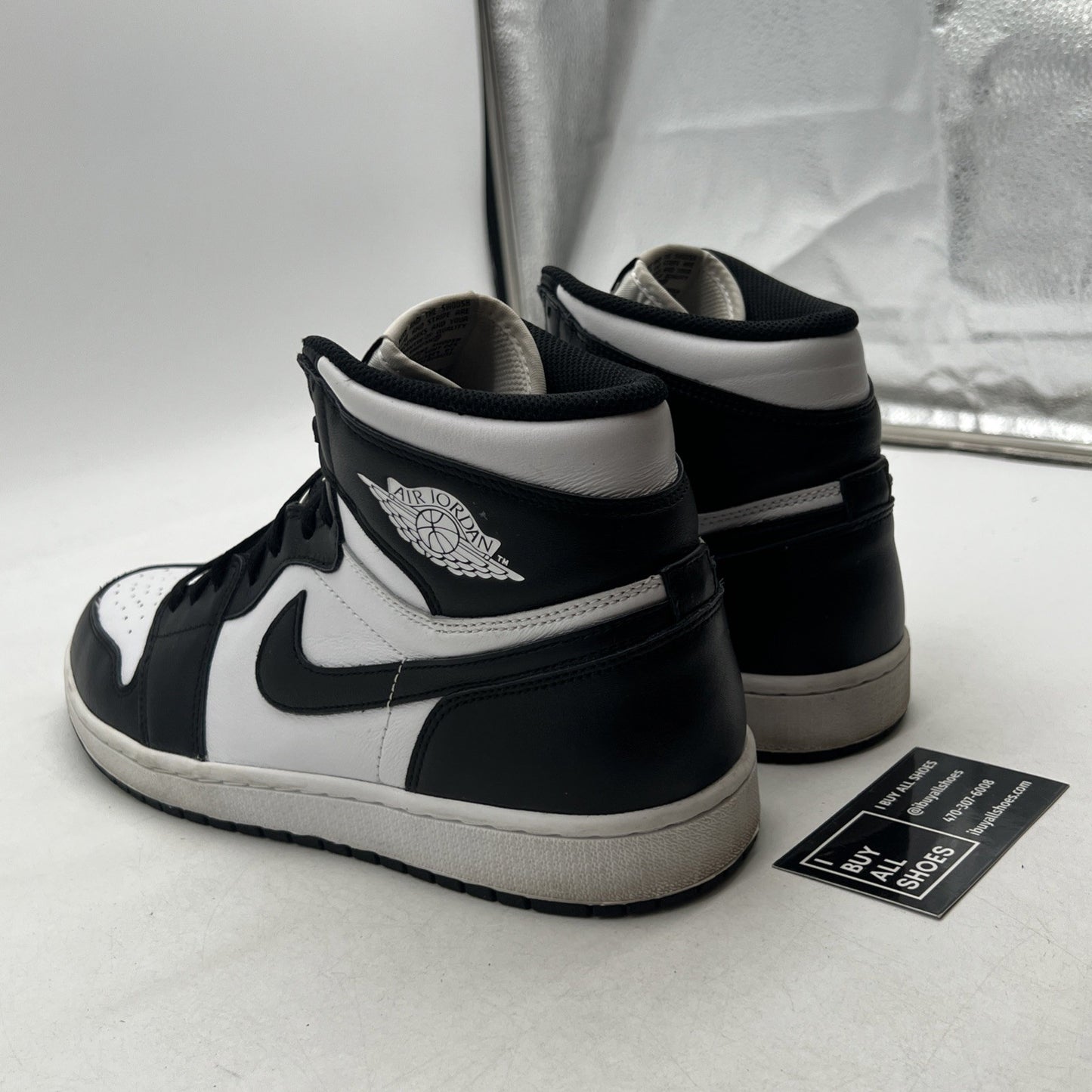 Size 12 - Air Jordan 1 Retro OG 2014 High Black White (555088-010)