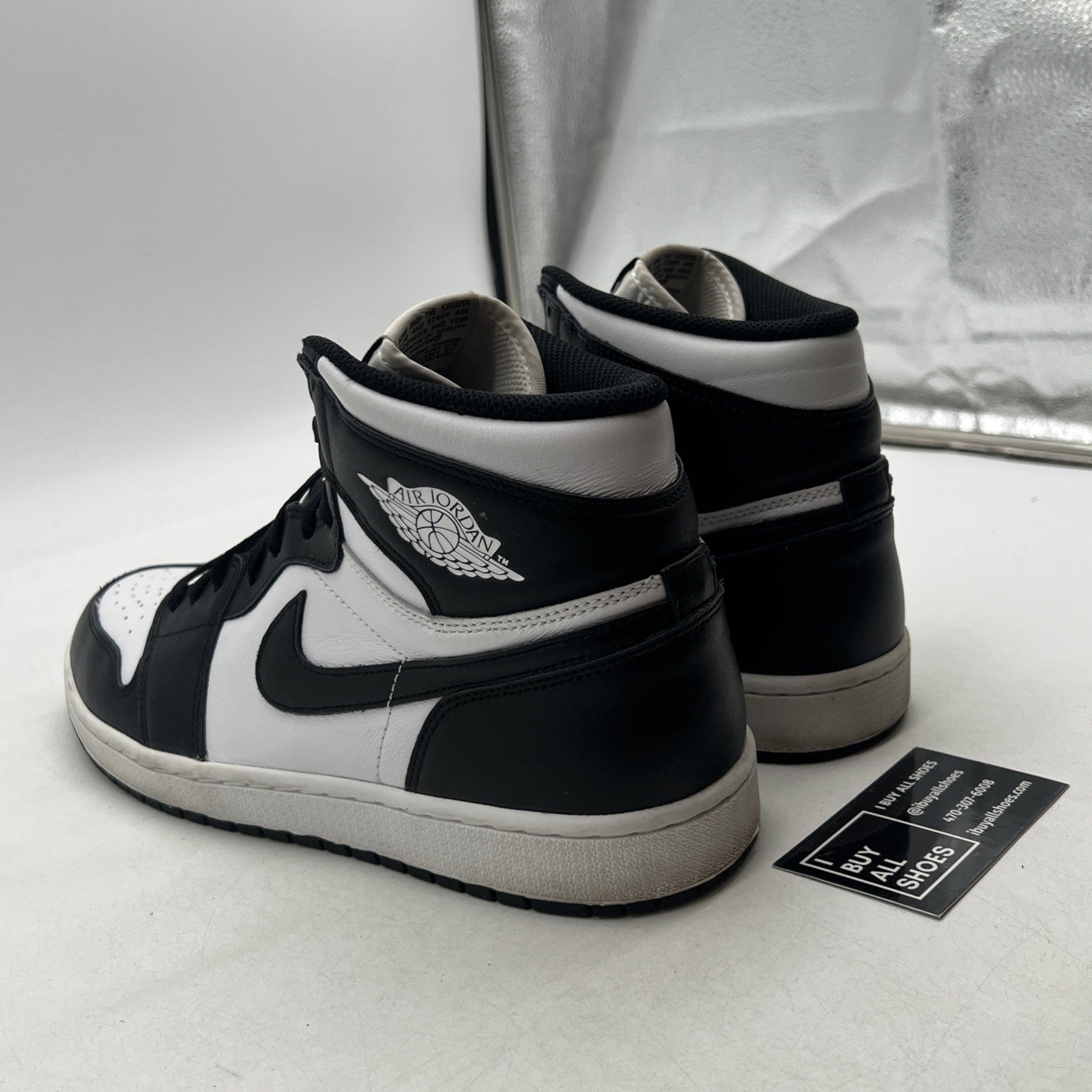 Size 12 - Air Jordan 1 Retro OG 2014 High Black White (555088-010)