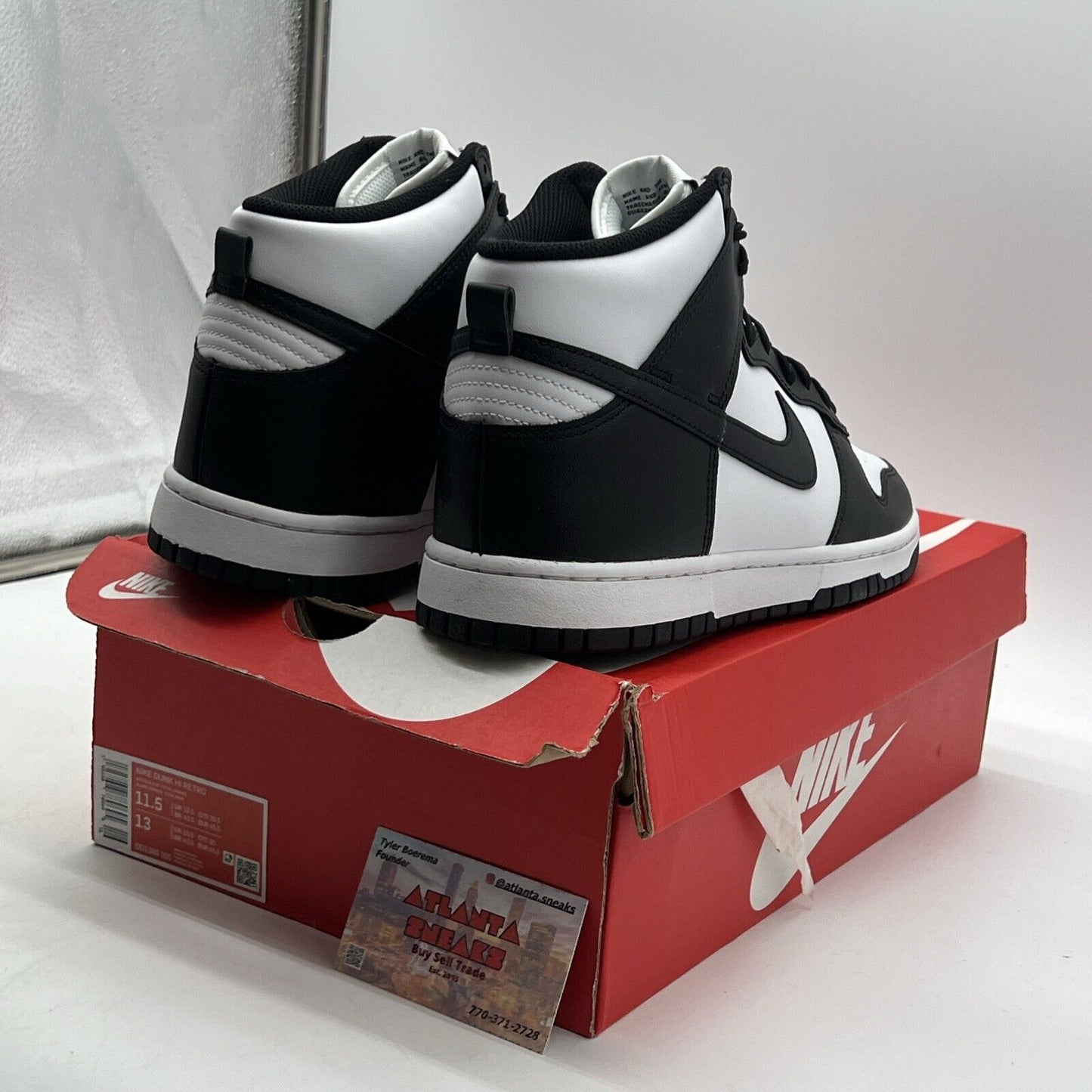 Size 11.5 - Nike Dunk High Black White Leather (DD1399-105)