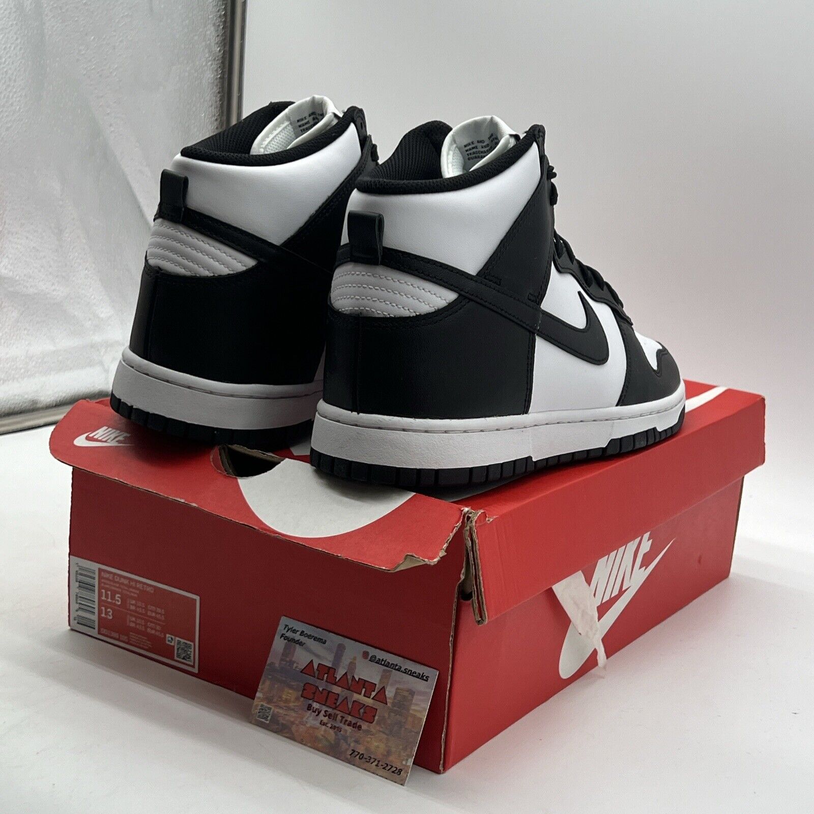 Size 11.5 - Nike Dunk High Black White Leather (DD1399-105)