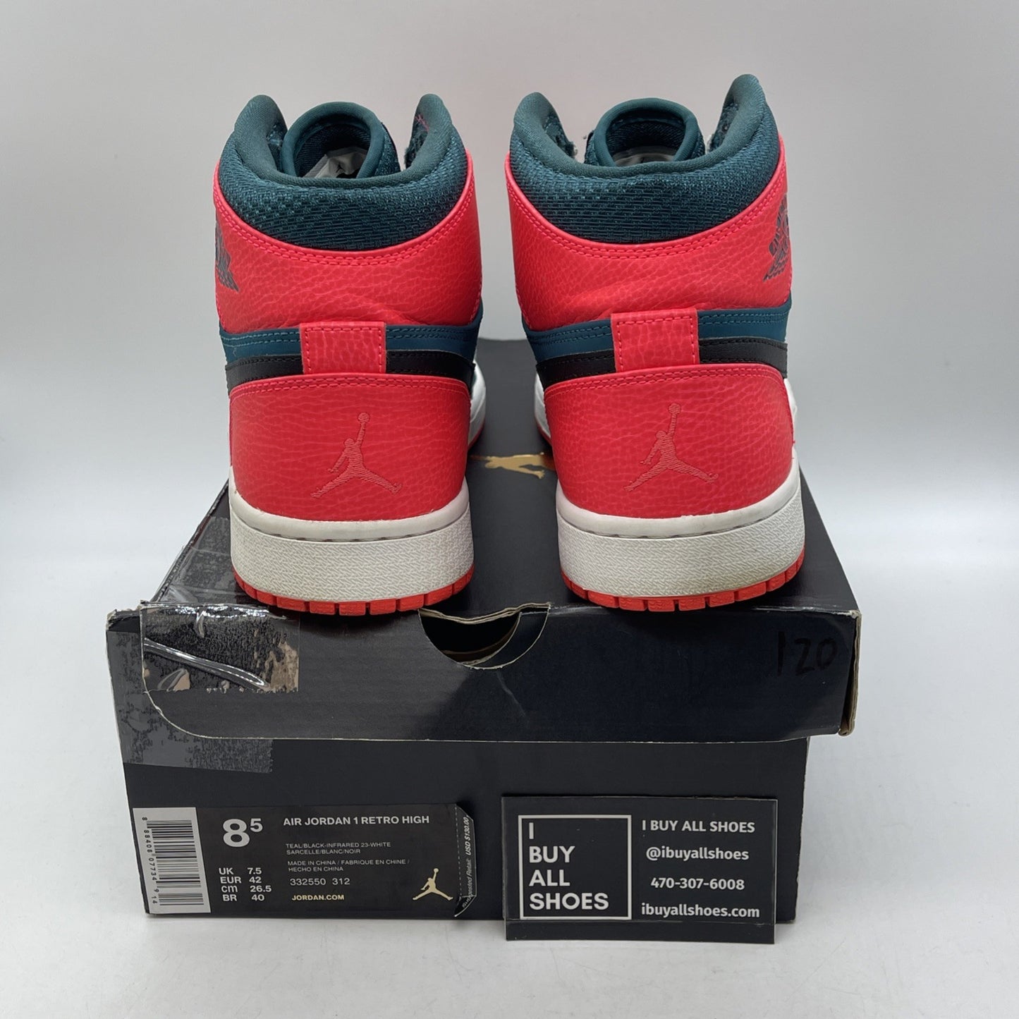 Size 8.5 - Air Jordan 1 Retro High Russell Westbrook Blue Suede (332550-312)