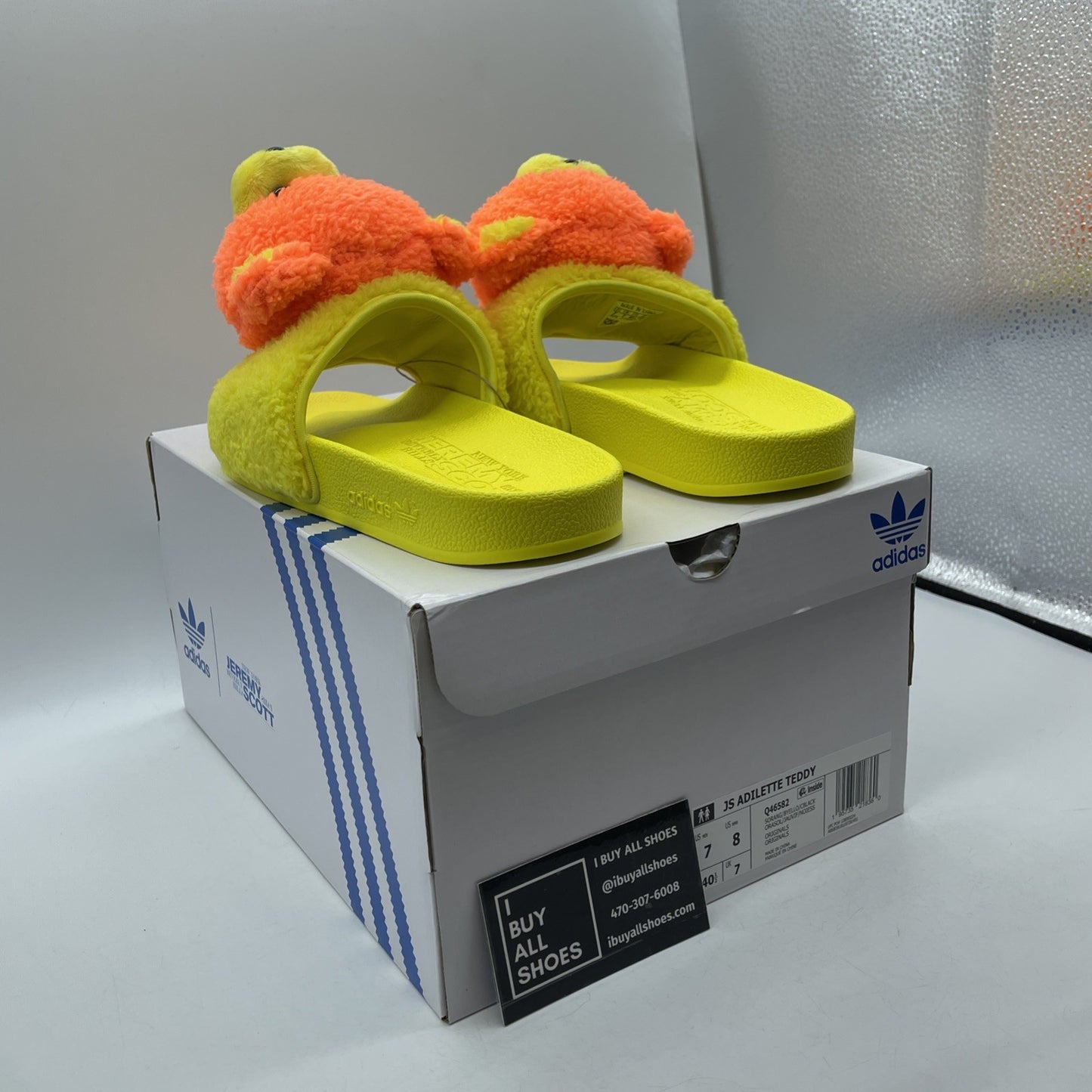 Size 7 - Adidas x Jeremy Scott Teddy Bear Slides Adilette Sandals (Q46582)
