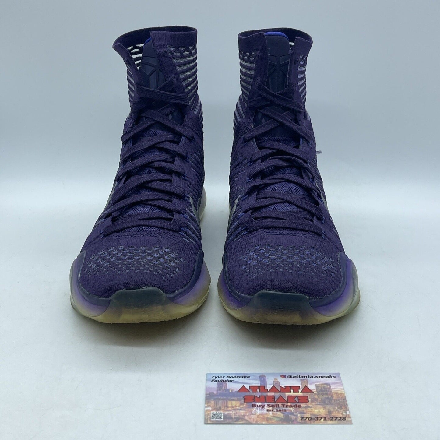 Size 8.5 - Nike Kobe 10 Elite Team Purple Silver Red (718763-505)