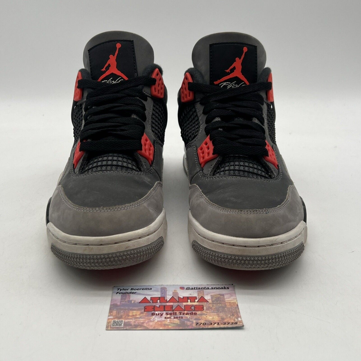 Size 9.5 - Jordan 4 Retro Mid Infrared Grey Black White Suede (DH6927-061)