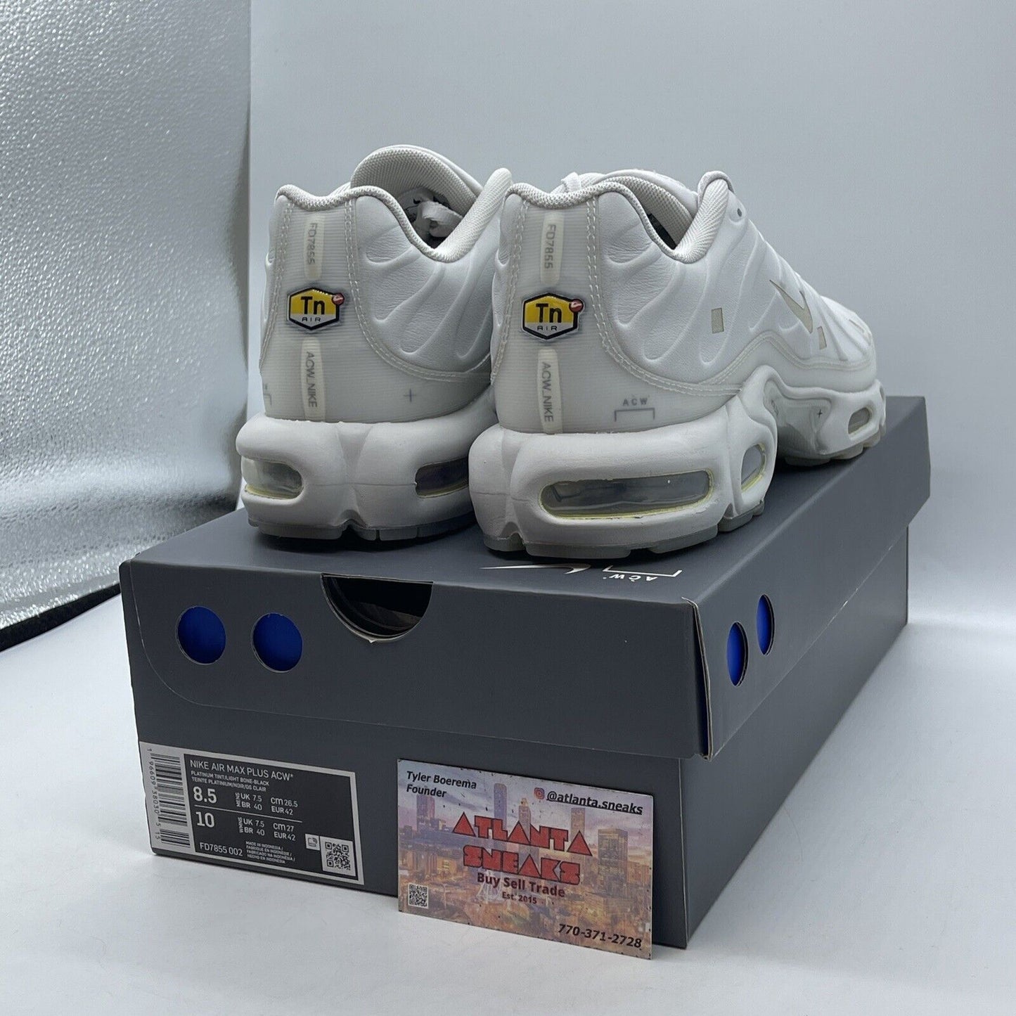 Size 8.5 - Nike A-Cold-Wall* x Air Max Plus Platinum Tint Leather (FD7855-002)